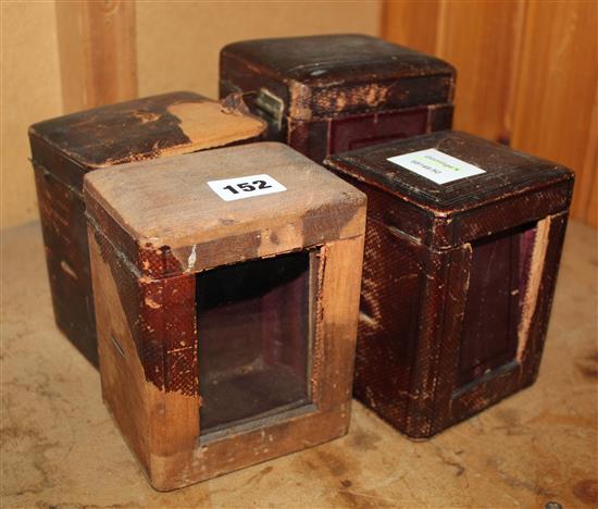 Four carriage clock cases